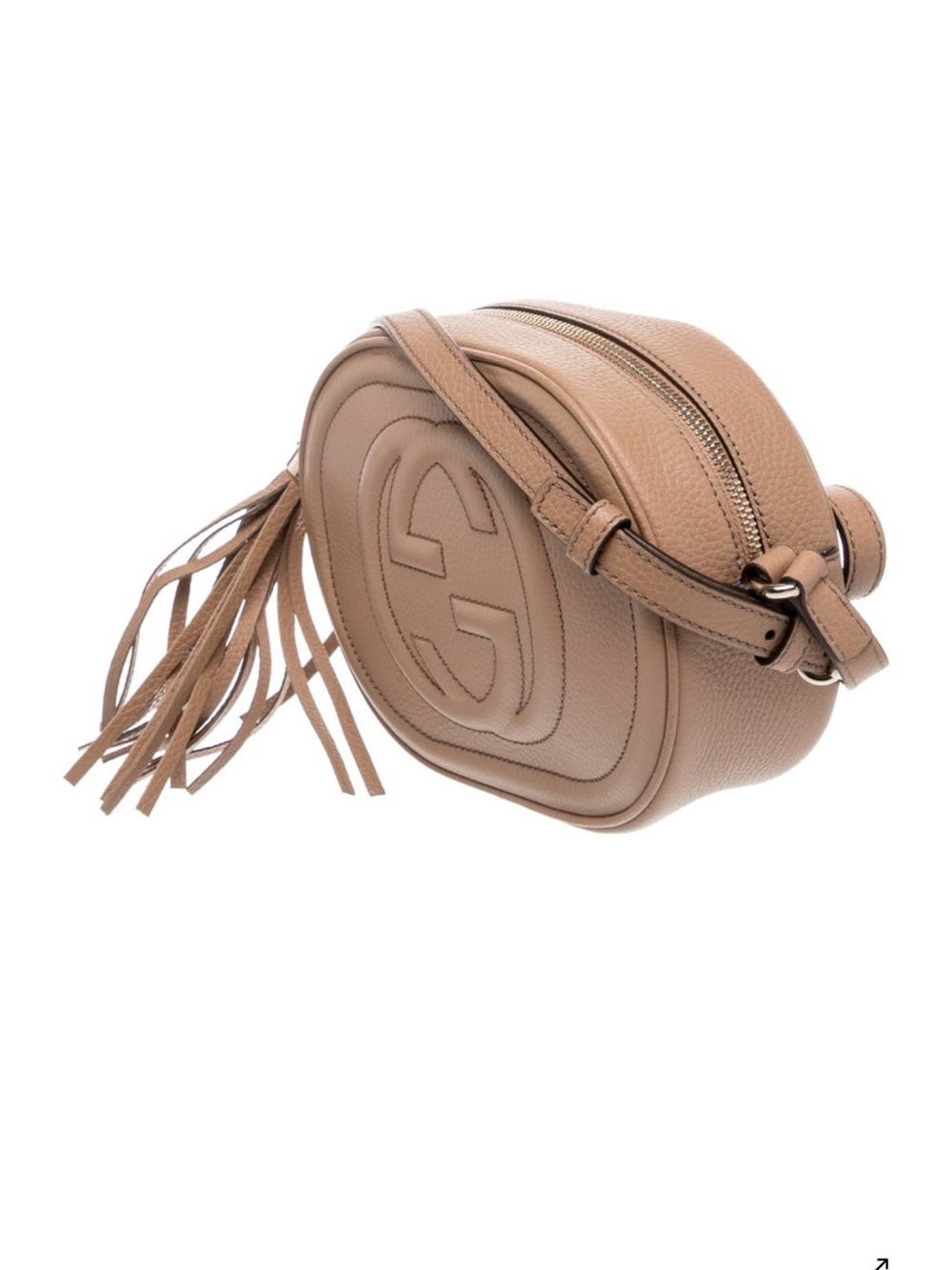 Gucci tan leather soho disco round crossbody with tassel NEW - Picture 2 of 5